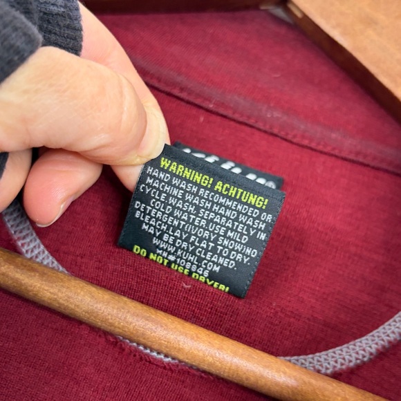 Kuhl Quarter Zip Sweater Mens Large Maroon Red Merino Wool Mid Layer Outdoor - Picture 12 of 14